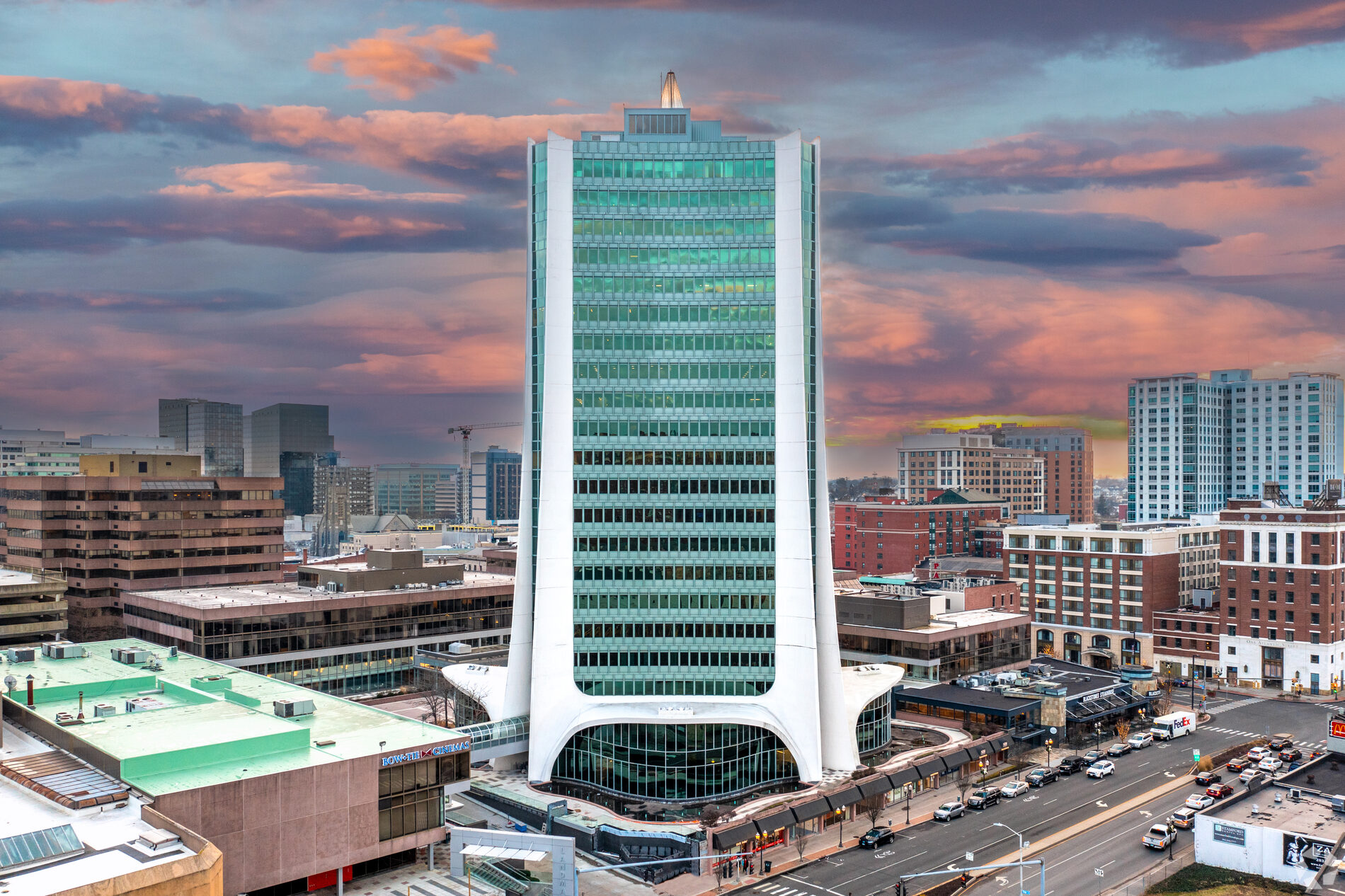 Downtown Stamford CT skyline at sunset — Stamford realtor