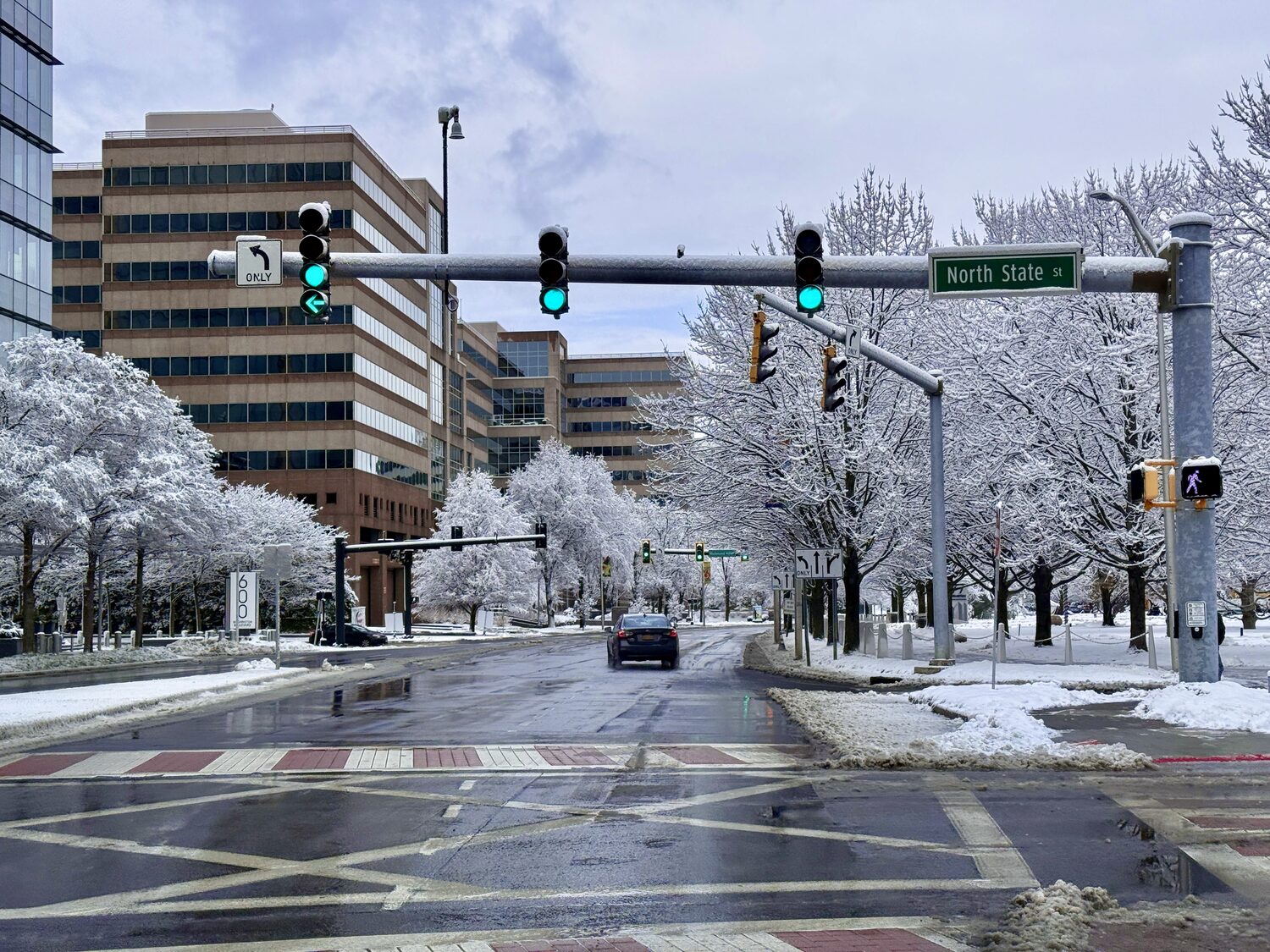 North State Street, downtown Stamford CT in winter — Stamford realtor